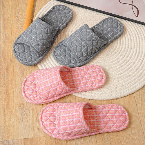 室内家居布艺静音地板布底拖鞋