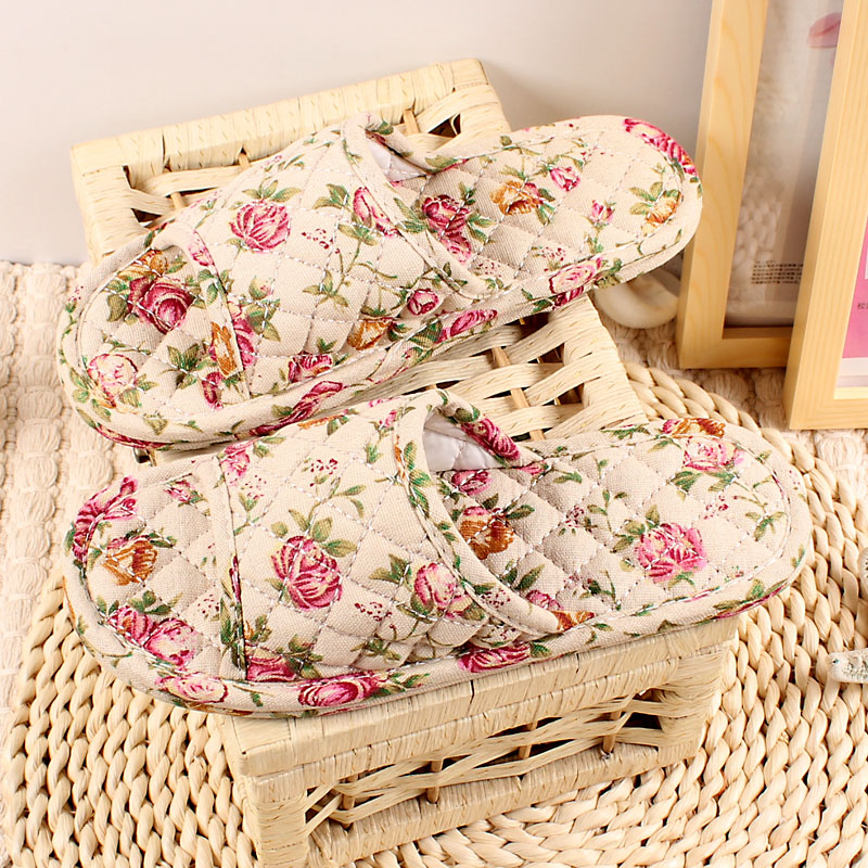 棉麻家居静音家居室内布艺布拖鞋