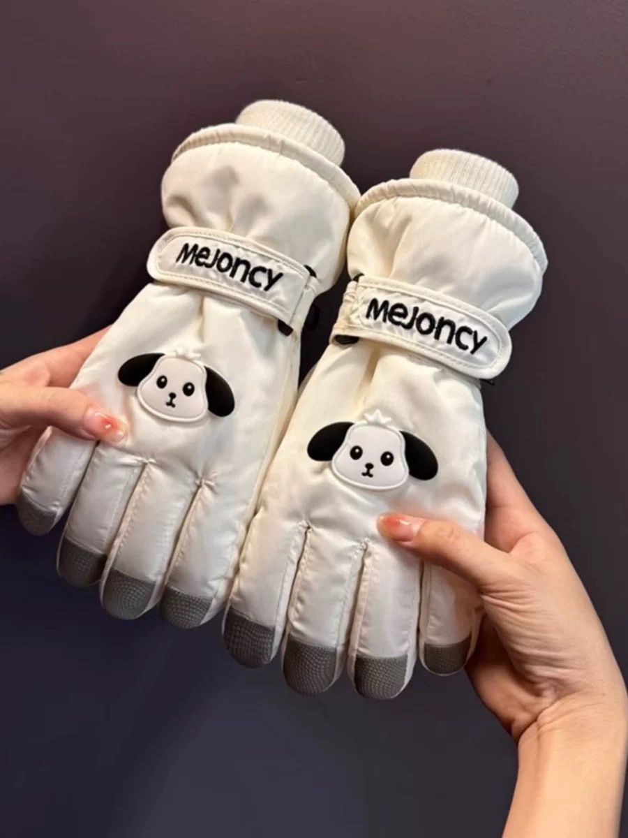 滑雪手套女冬季加绒加厚棉保暖防风防水可触屏电动车玩雪骑行手套