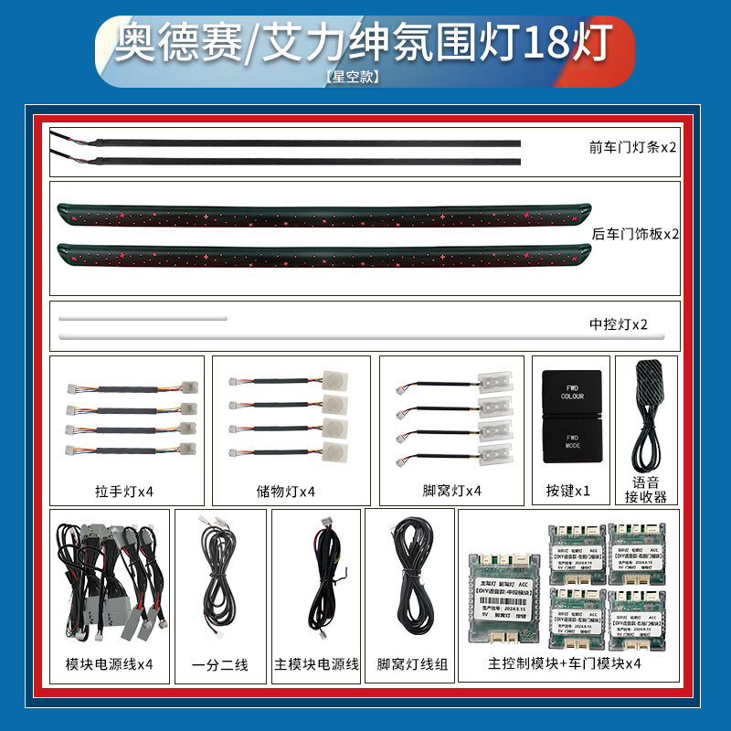 适用15-22款奥德赛灯艾力绅气氛灯混动中控全车内饰装饰led灯汽车
