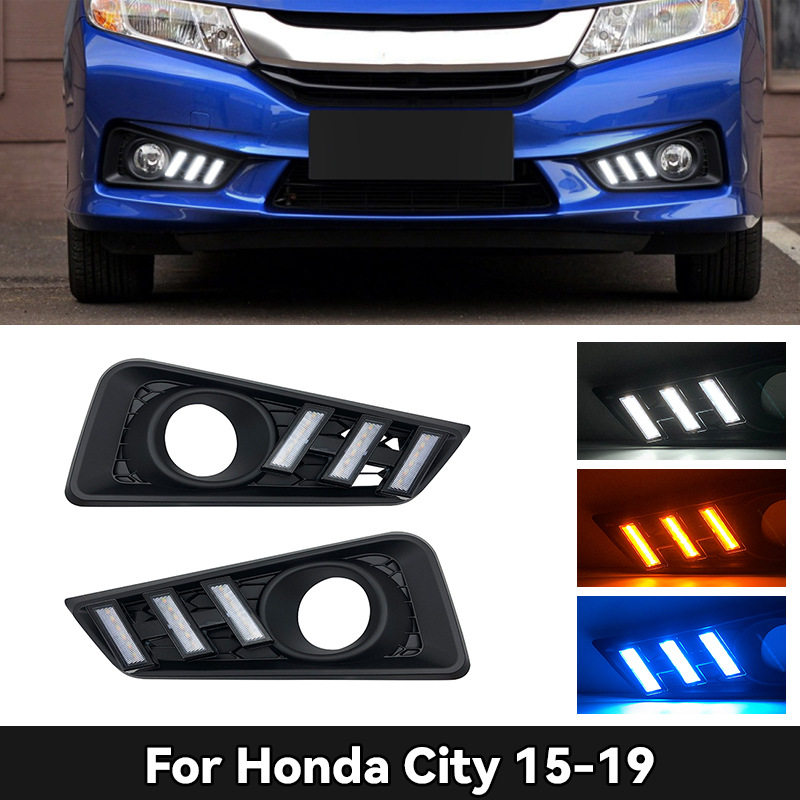适用于本田15-19款锋范日行灯 HONDA city DRL改装LED日间行车灯