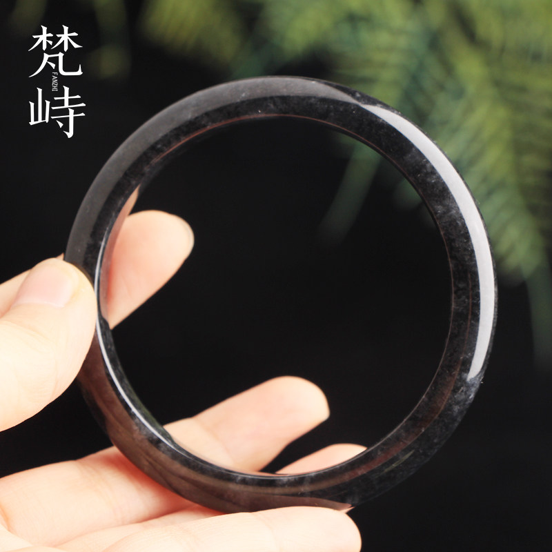 梵峙62翡翠手镯男女款缅甸a货糯种乌鸡料送证书