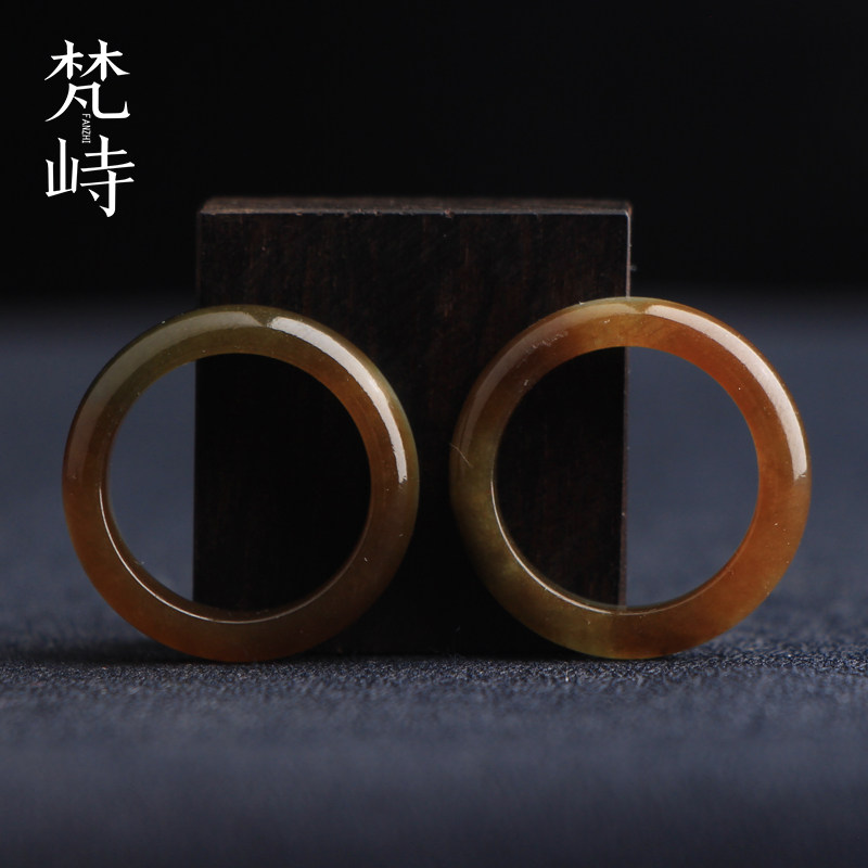 梵峙15.5翡翠戒指跑环戒圈尾戒指环红翡翠缅甸A货送证书
