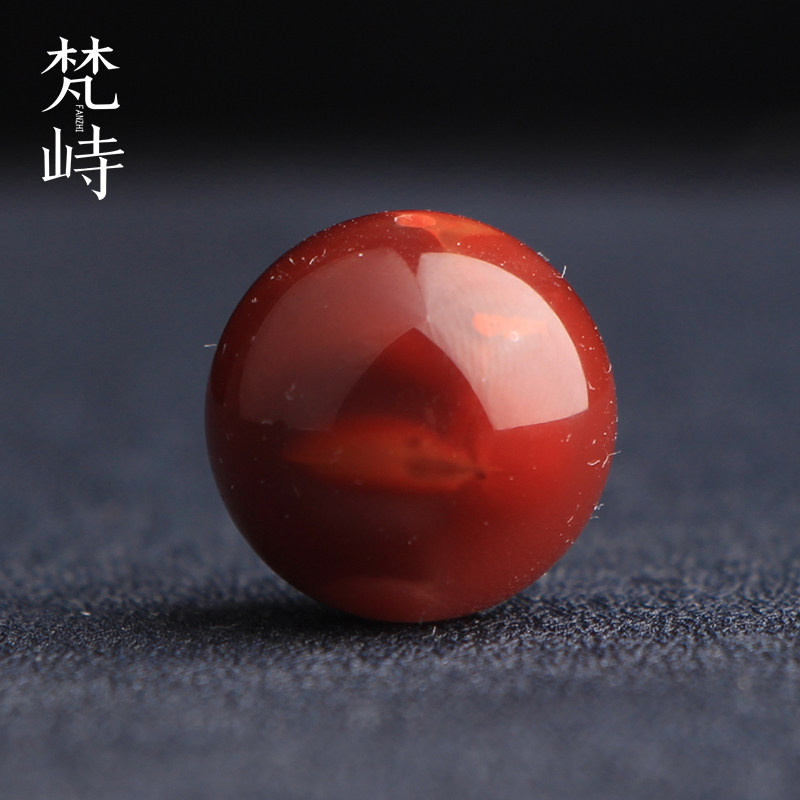 梵峙16南红玛瑙圆珠玫红色多宝珠