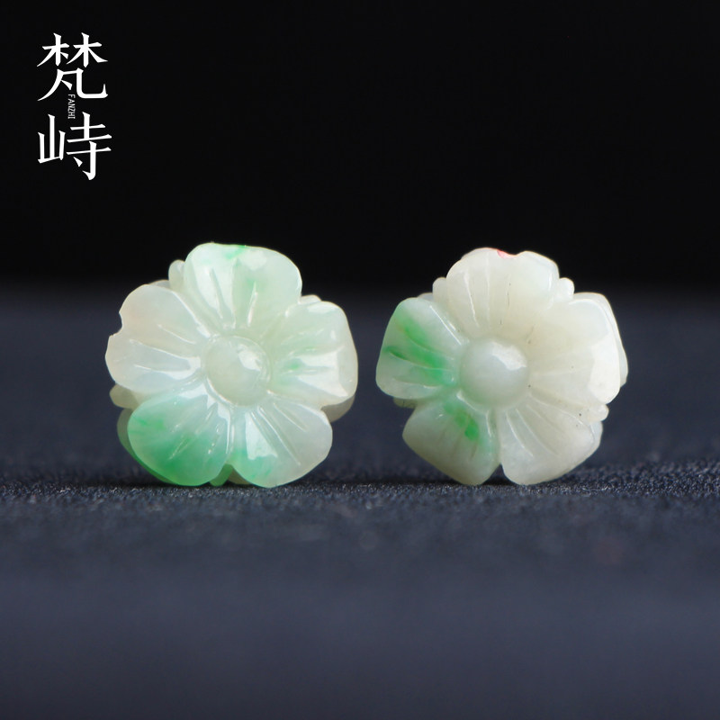 梵峙翡翠花朵桶珠散珠配饰路路通