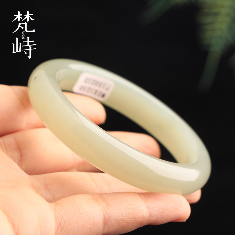 和田玉手镯玉镯子晴水色送证