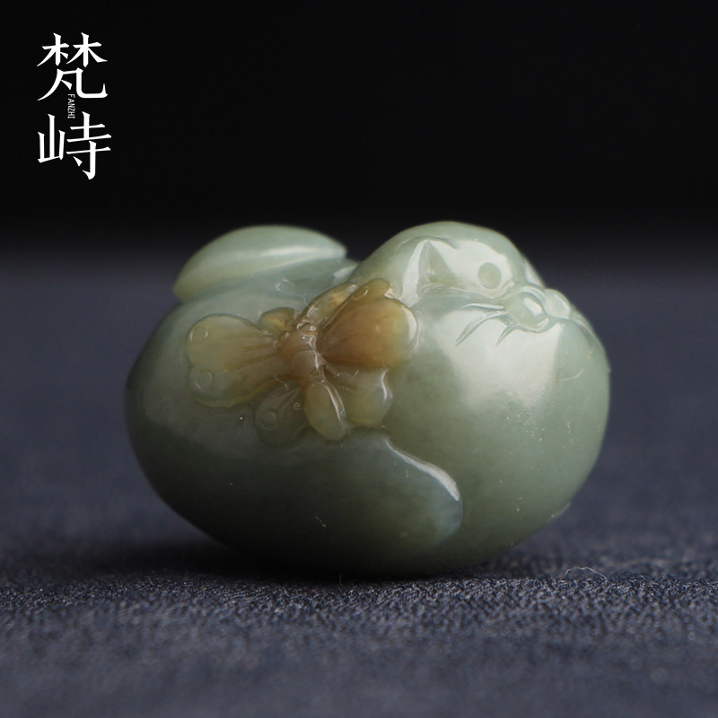 梵峙和田玉小猫挂件吊坠送证书