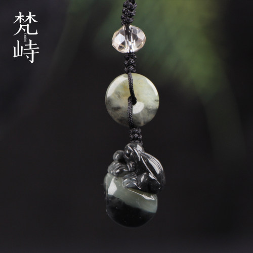 梵峙挂件吊坠手机链青蛙和田玉