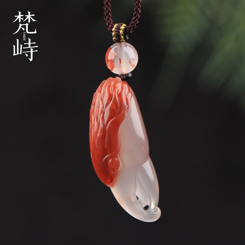 梵峙挂件南红玛瑙鹰头吊坠