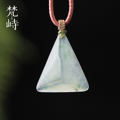 翡翠挂件吊坠白冰飘花冰块