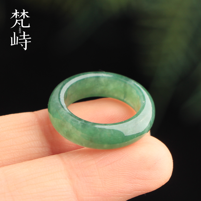 梵峙翡翠戒指指环尾戒跑环冰绿