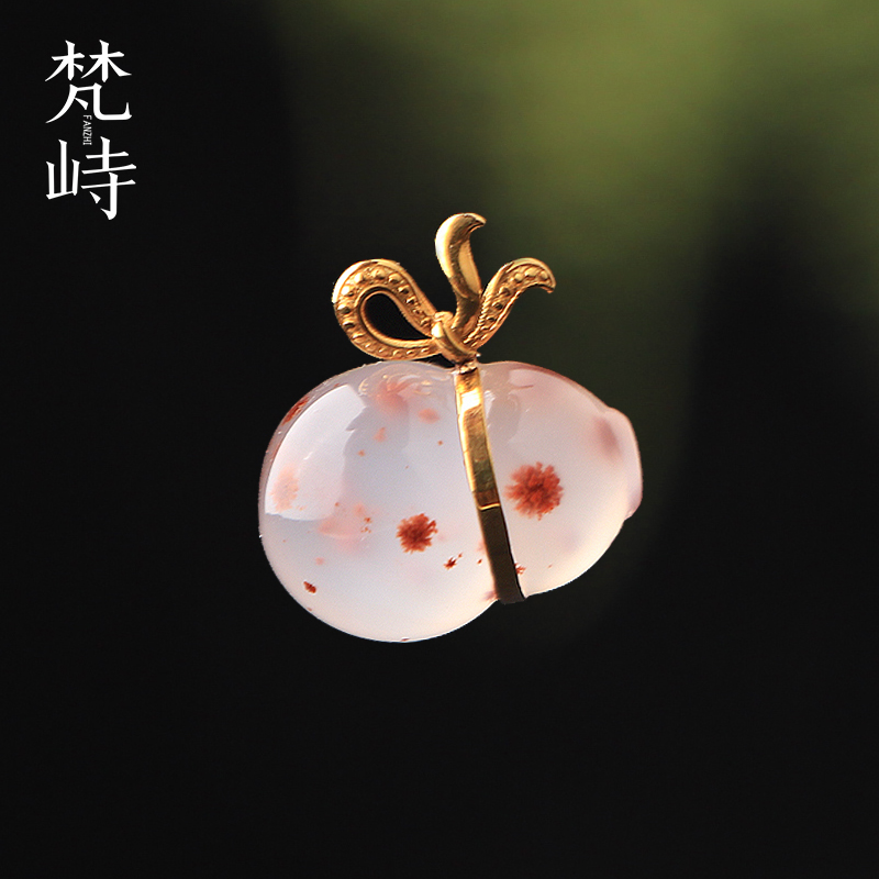 梵峙南红玛瑙葫芦挂件吊坠18k