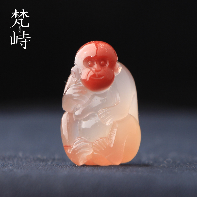 南红玛瑙小猴子挂件吊坠生肖