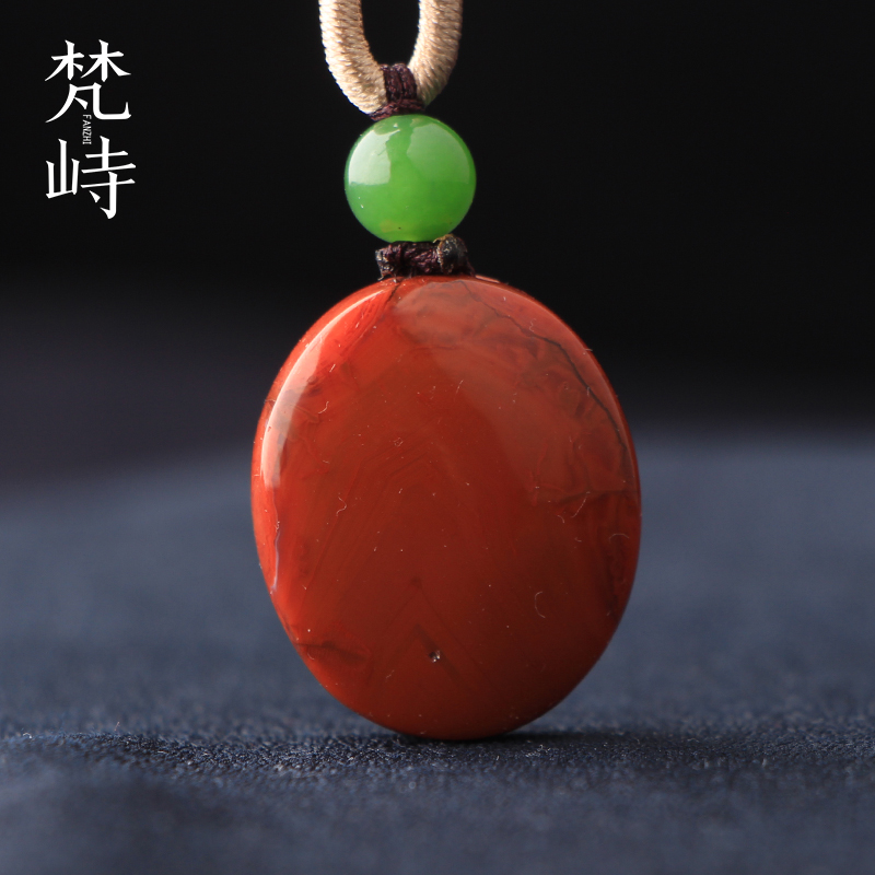梵峙南红玛瑙无事牌挂件吊坠