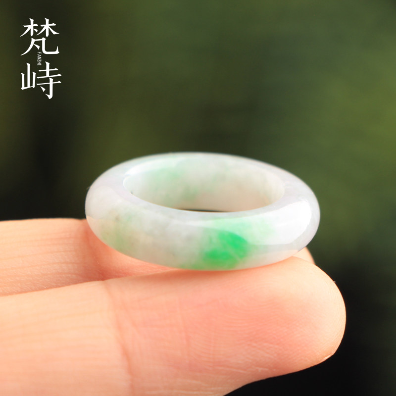 梵峙15.7翡翠戒指白底青跑环A货
