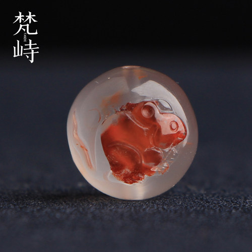 梵峙14.3南红玛瑙生肖老鼠冰飘花