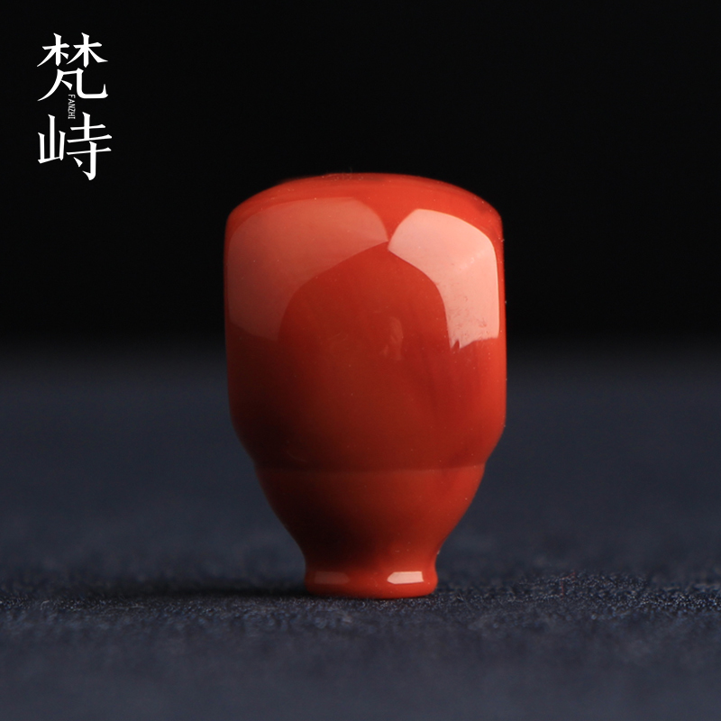 梵峙南红玛瑙三通满肉柿子红配饰