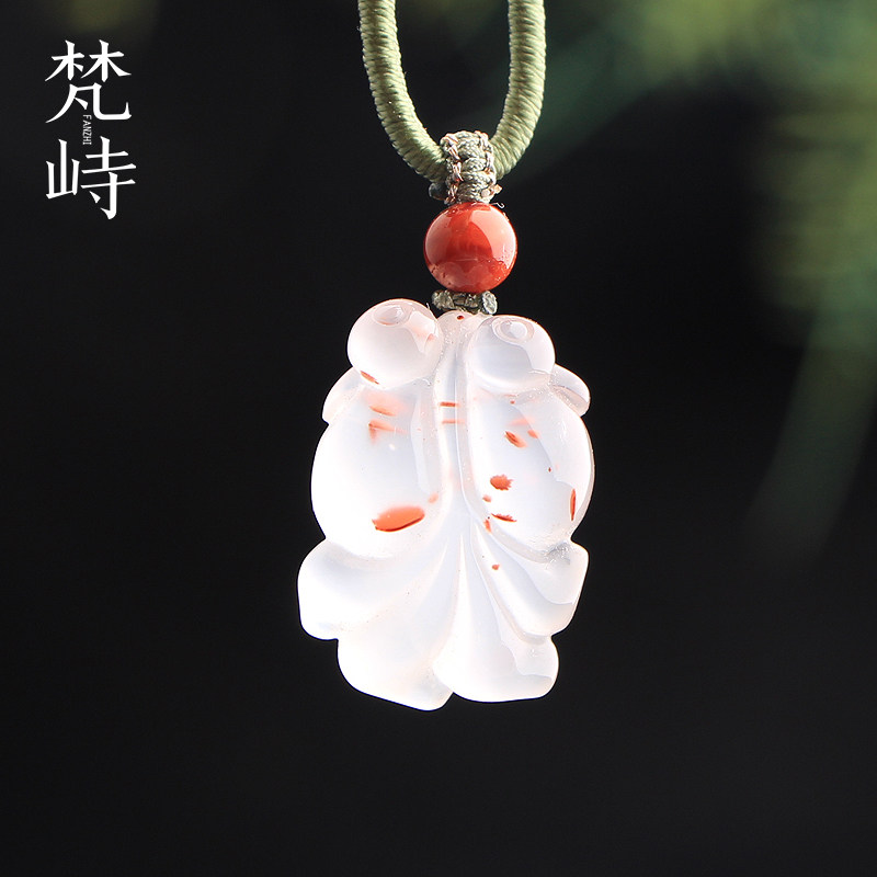 梵峙南红玛瑙金鱼挂件吊坠送证