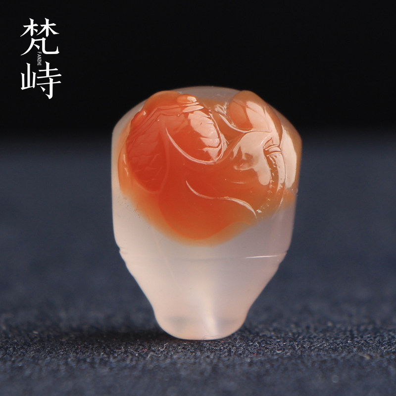 梵峙15.8南红玛瑙莲花金鱼三通