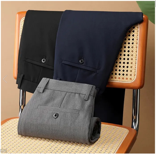 ENZO极简风商务休闲裤直筒弹力