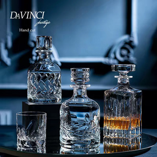 DAVINCI轻奢欧式手工水晶玻璃酒樽威士忌酒瓶酒杯酒具格劳斯图