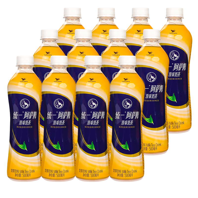 统一阿萨姆经典原味奶茶500ml*12瓶特价即饮奶茶下午茶饮料饮品
