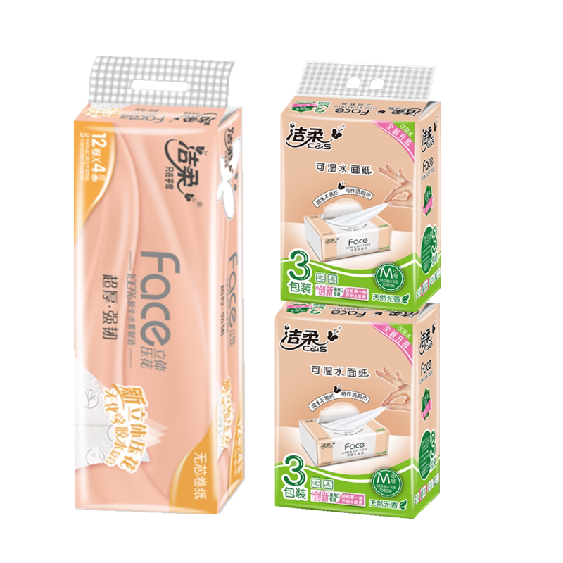 洁柔粉face卷纸1提 抽纸6包【fd】