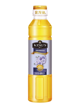 金龙鱼亚麻籽油400ml*1瓶KING'S特级头道初榨胡麻油食用油-K