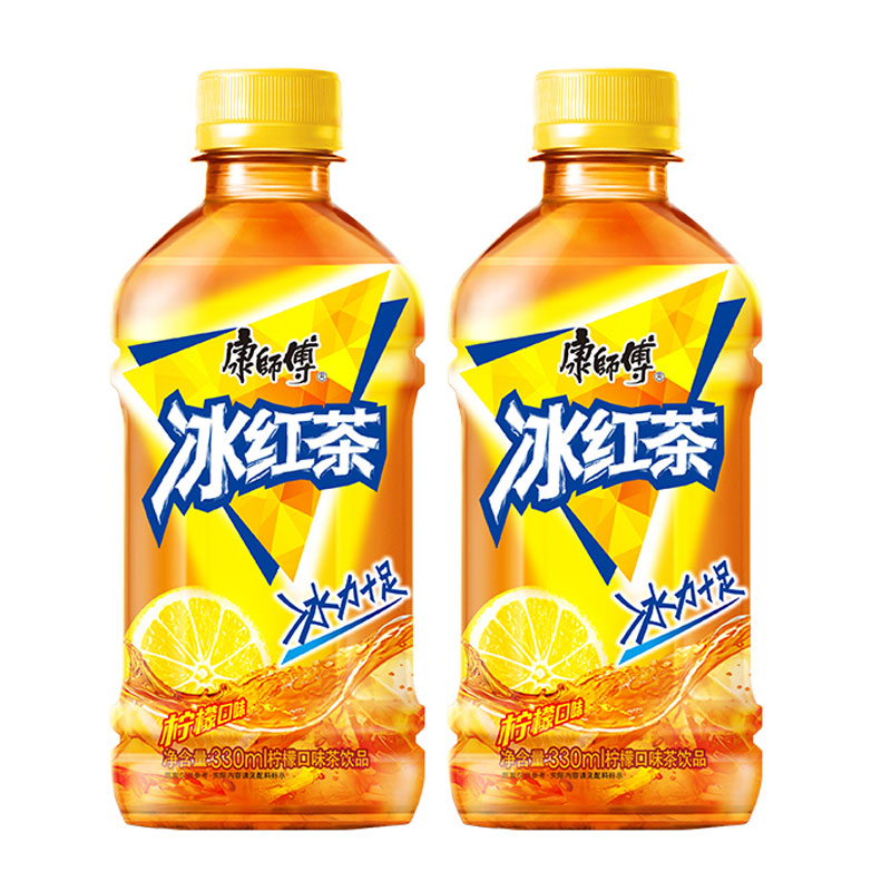 康师傅 冰红茶330ml*2瓶 无糖茉莉绿茶夏季清凉茶果汁饮料