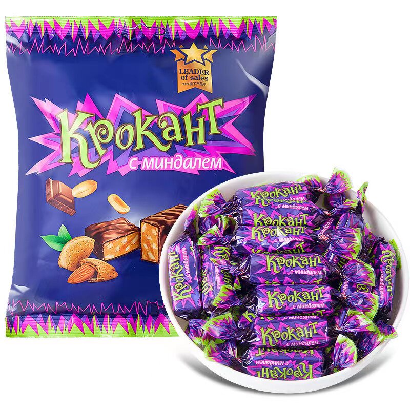 【品牌折扣】KDV巧克力味夹心紫皮糖 500g