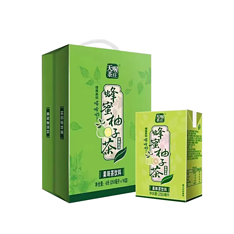 天喔蜂蜜柚子茶果味饮料清爽解腻0脂 250ml*16盒