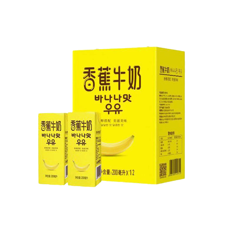 3月产 新希望香蕉牛奶儿童调制乳风味奶 200ml*12盒-xsms