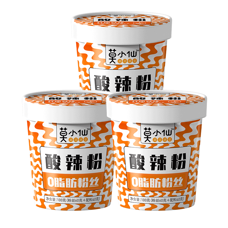 莫小仙酸辣粉100g*3（白）速食品夜宵方便面整箱泡面多口味麻辣