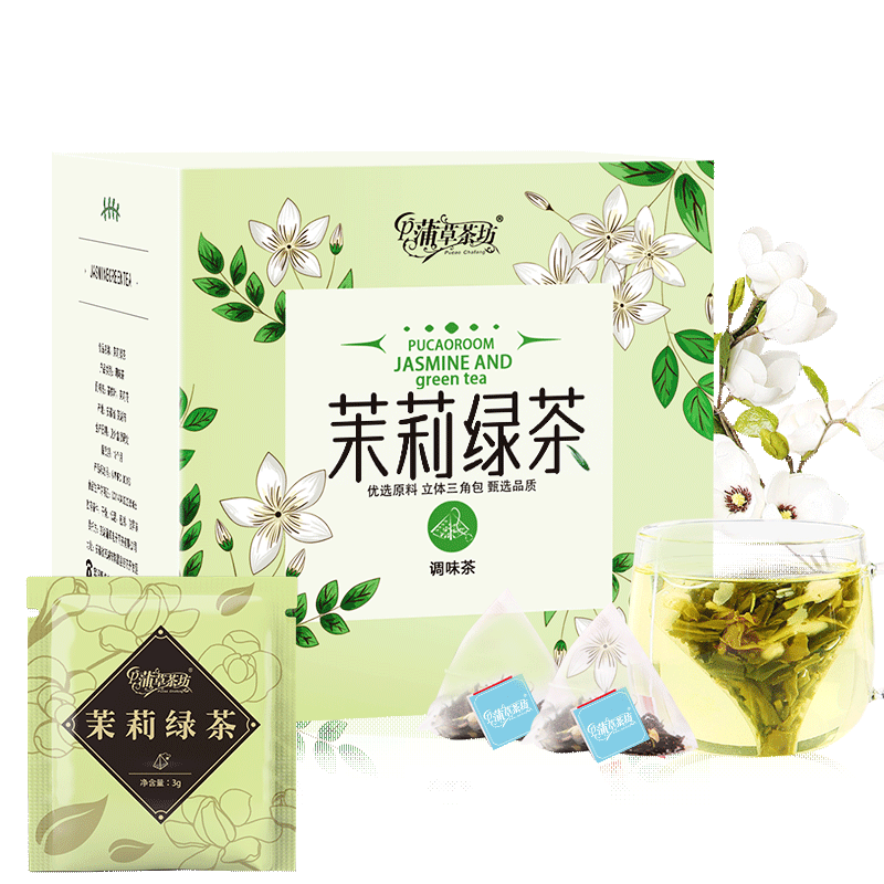 蒲草茶坊茉莉绿茶每盒30克独立茶包茶叶茶饮袋装冷泡茶,茶,代用/花草茶,淘宝优惠券,粉丝福利购,淘宝优惠卷