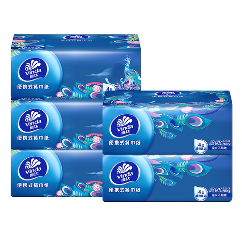 维达4层湿水不易破抽纸5包