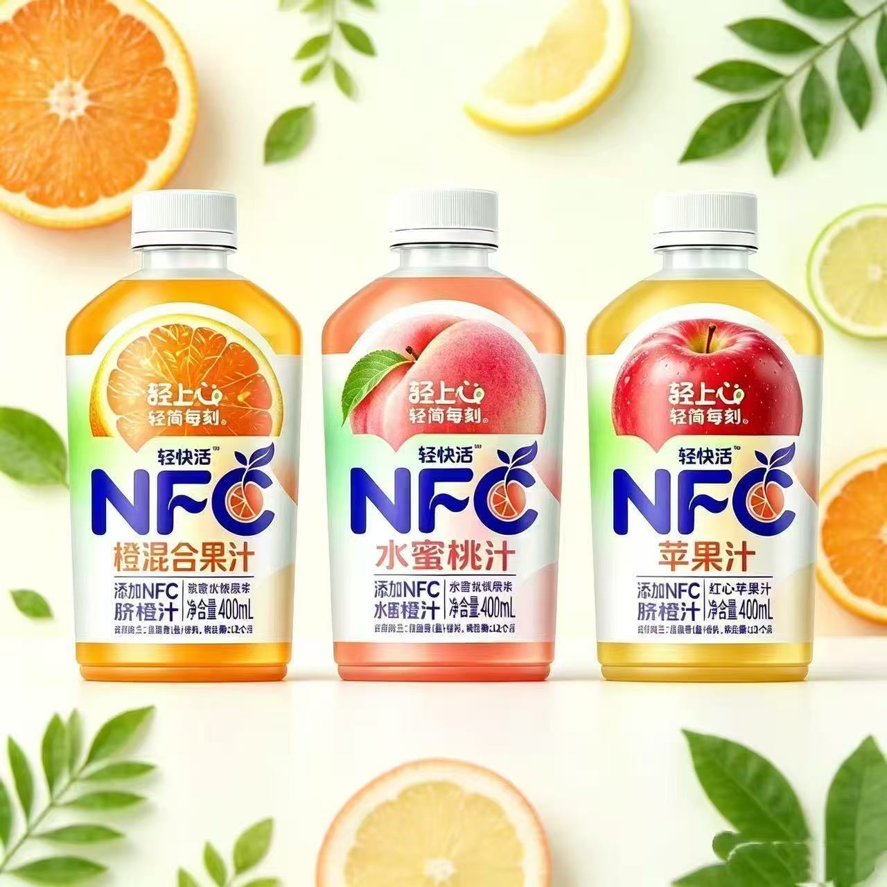 【清仓直播】轻上轻快活果汁饮料 400ml*6 葡萄 橙混果汁 水蜜桃