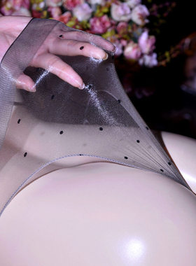 【性空山】丝滑性感波点丝袜内裤全透明油亮女丁字裤三角裤