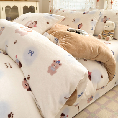 2025新款牛奶绒被套秋冬季单件被罩150x200x230cm单人珊瑚绒加厚3