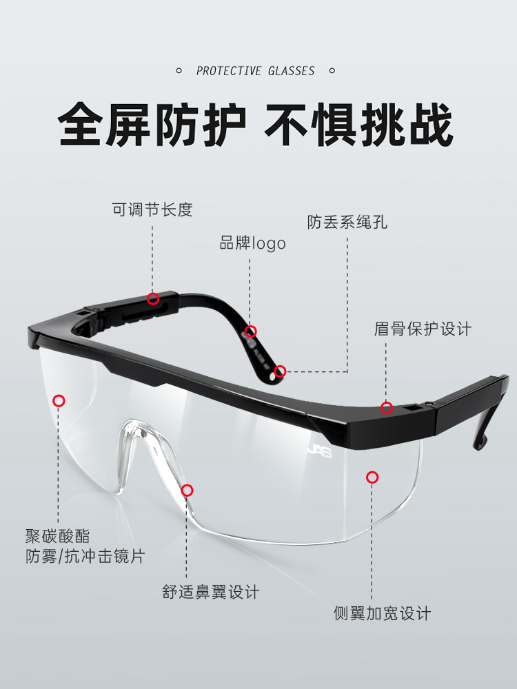 Ju Ansi goggles labor protection anti-splash riding windproof dust sand fog men and women transparent work protective glasses