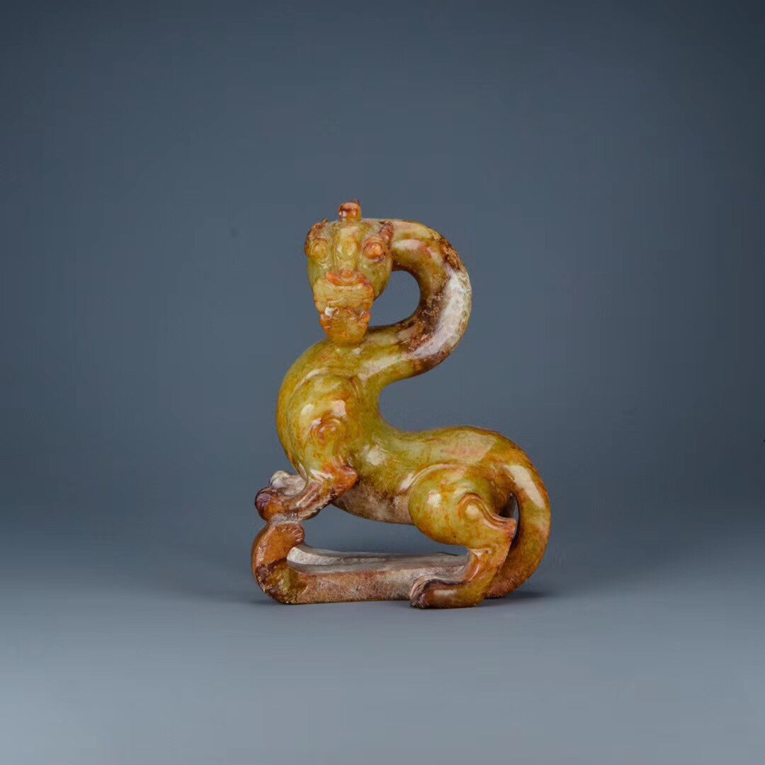 战汉和田玉瑞兽古董古玩玉器收藏真品保真包老
