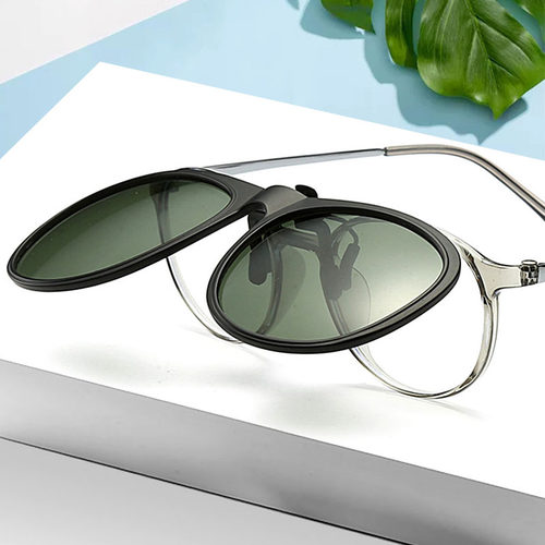 偏光太阳镜夹片圆形复古近视专用