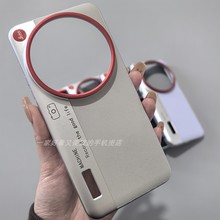 适用小米15ultra手机壳大孔镜头镂空全包防摔保护套简约拼接皮纹15u高级感男女素皮潮牌轻薄时尚PC硬壳