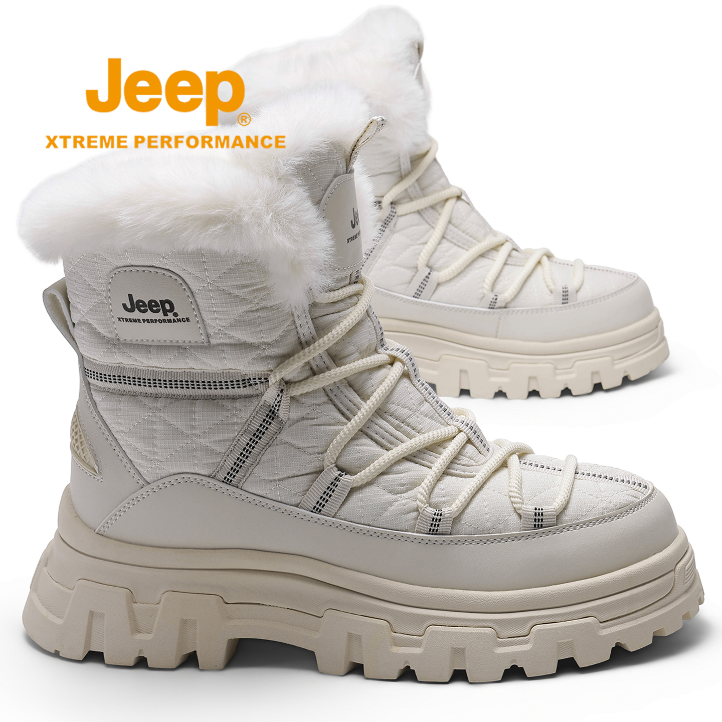 Jeep雪地靴男冬季防水东北棉鞋