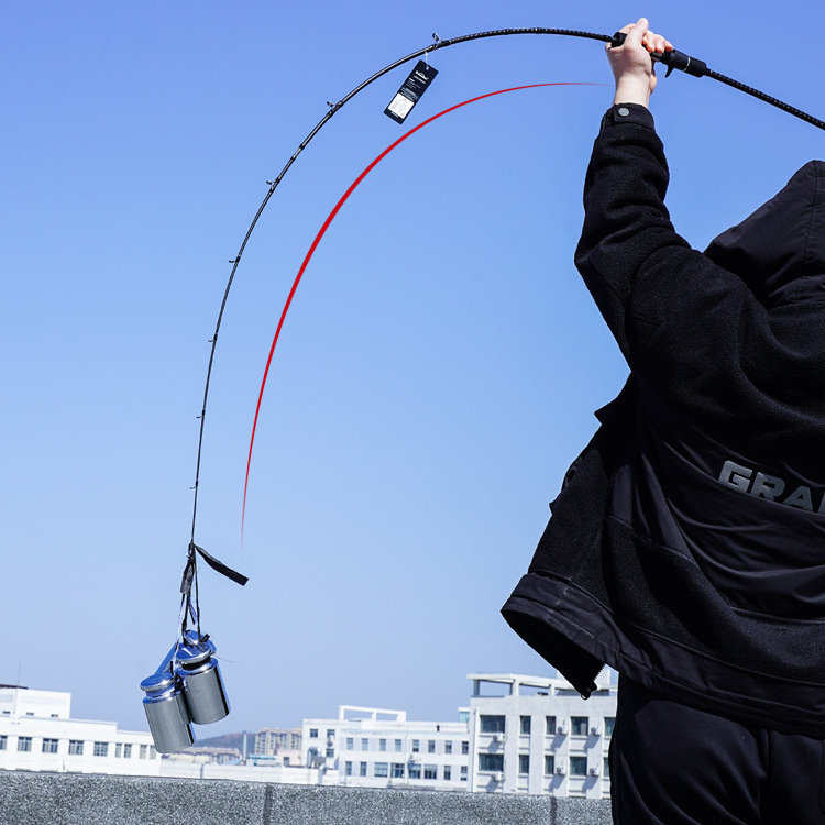 碳素实心便携式三节慢摇铁板竿