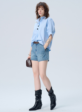 MEFOREVER真我永恒2025夏款短袖衬衣2522B52011吊699