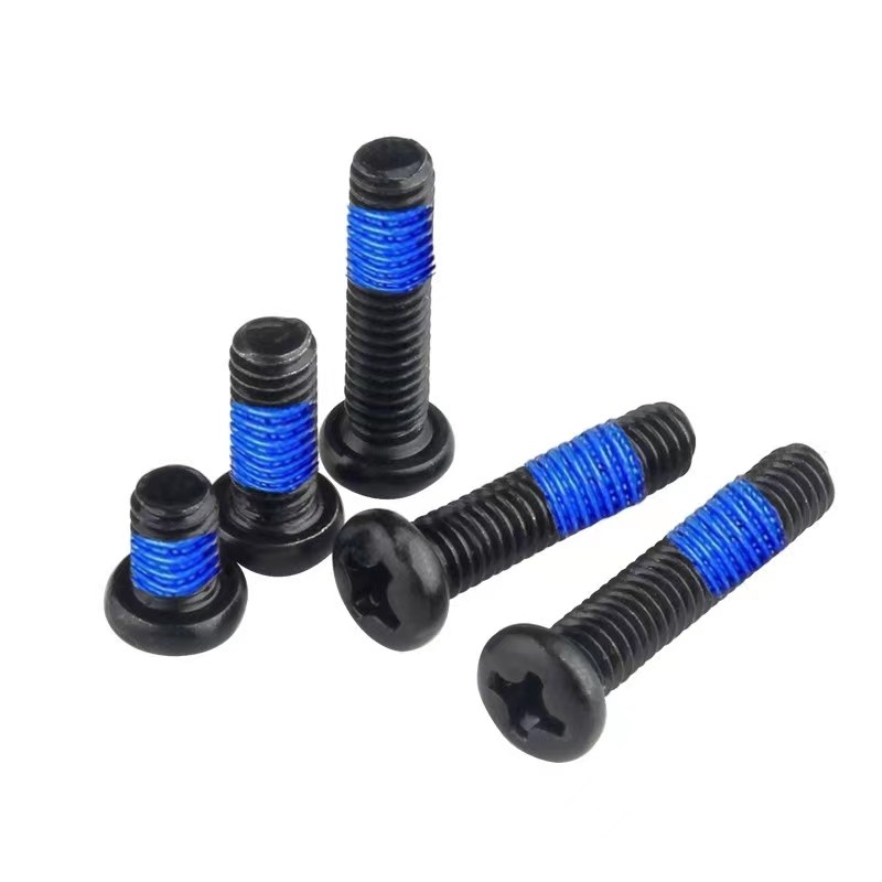 圆头十字机牙点胶防松螺丝PM盘头加胶涂胶防脱螺钉M1.4M2M2.5M3M4