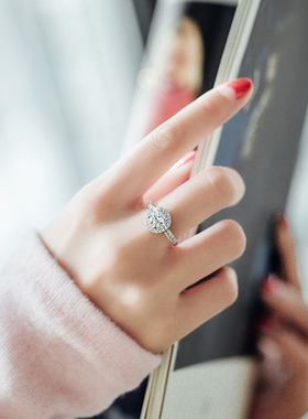 克拉仿真锆石求婚韩国裸钻食指环