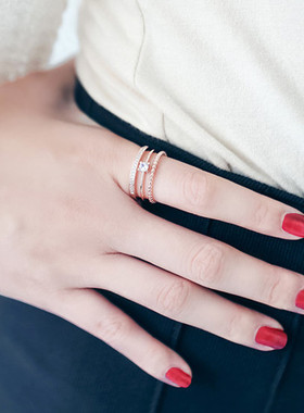 百搭微镶锆石韩国夸张女士戒指