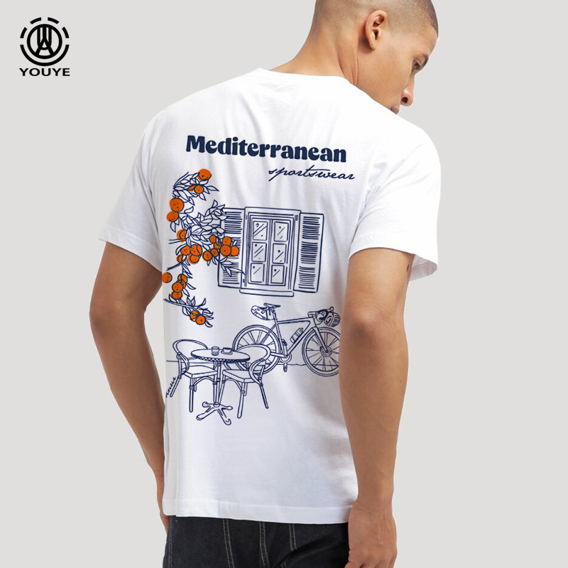 由也 事事如意水果单车印花T恤清新文艺宽松纯棉透气夏季休闲短袖