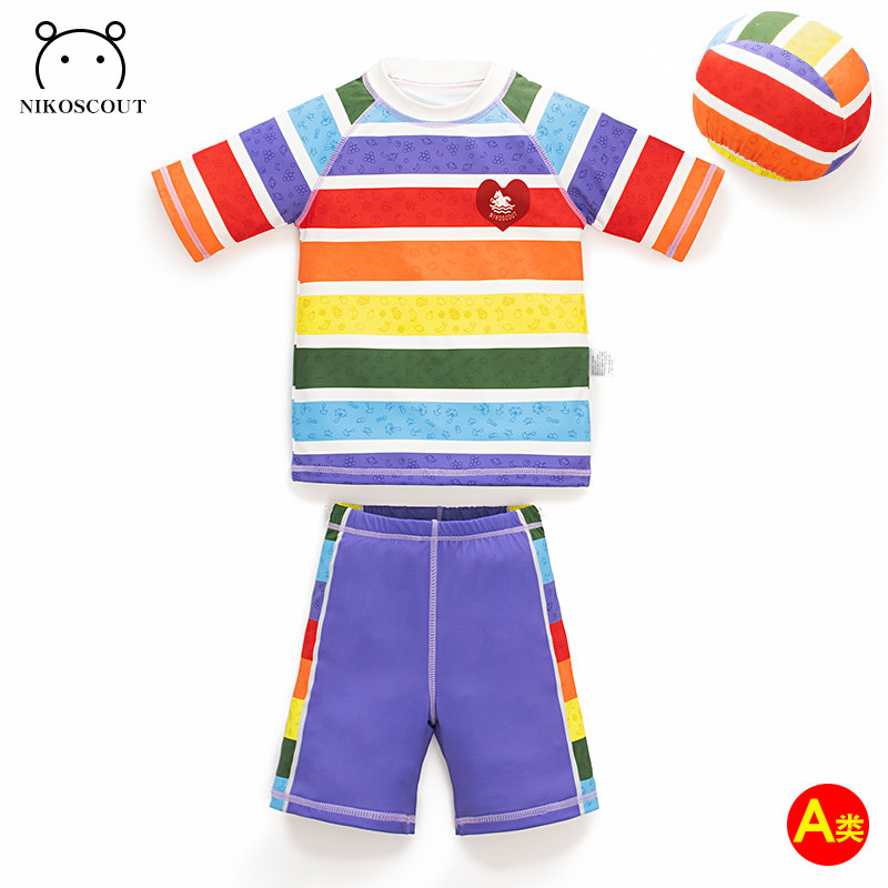 儿童速干A类泳衣上衣防上浮设计